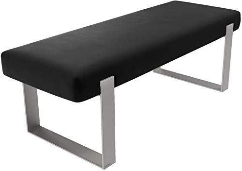 VANT Imbottito Camera da Letto Panca-Soggiorno & Sala Ottomano-158 kg Peso capacità (Velluto Nero)