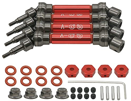 RCAWD Arbres de transmission universels ARRMA CVD Slider pour 1/10 ARRMA 3s et Mega Vorteks Senton Granite Big Rock Typhon (4 pièces, Rouge)