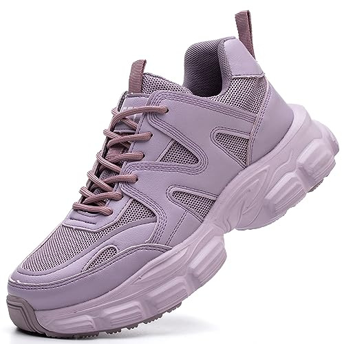 COOU Steel Toe Cap Trainers Safety Shoes for Women Non Slip Breathable