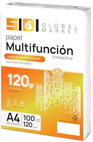 SIDI A4-Papier Extra Weiß - 120g Druckerpapier für Schule, Arbeit und Privatgebrauch, Mehrzweck-Kopierpapier (100 Blatt)