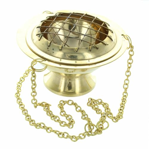 Encensoir à Chaine en Laiton doré 5cm - Encensoir - Culte Chrétien en Laiton