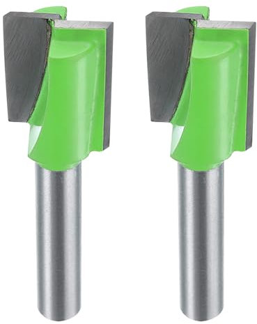 sourcing map 2pcs Bottom Cleaning Router Bits 1/4 Shank Carbide Tipped Spoilboard Surfacing Planing CNC Mortising Bit for Slab Flattening Woodworking, 9/16 (14mm) Dia 25/32 (20mm) Depth