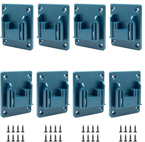 NUWIQ 8 Pièce Porte Outils Mural, Support Machine Makita, Support de Batterie avec 32 Vis, Support Mural pour Perceuse, Adapté aux Perceuses et Outils Electriques Makita 18 V