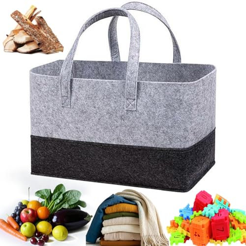 GMYIAK Faltbarer Einkaufskorb,Große Einkaufstasche,Tragetasche aus Filz,Wiederverwendbare Einkaufstasche,Einkaufskorb aus Filz,Geeignet für Einkaufen,Reisen,Lagerung