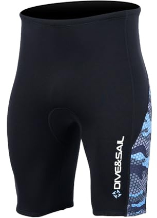 SOUUXIU Pantaloncini da Uomo in Neoprene da 2 Mm, Pantaloni Termici da Surf, Immersioni, Canoa, con Cintura Regolabile e Spessore di 2 Mm, Adatti per Nuoto, Snorkeling, Vela (L)