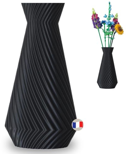 Atelier CréaPons Vase pour Fleur, Vase décoratif pour kit de Fleurs à Construire, Made in France, Vases pour Bouquet de Fleurs en Brique, Fabriqué en Bioplastique, Idéal pour Fleur en Briques