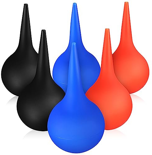 HIAKDOFT Bola Para Lavar Los Oídos De Goma 60ml 6 Unidades Multicolor Ventosa Para Limpieza De Cera y Polvo Niños, Adultos y Mascotas Herramienta De Presión Para Higiene Auricular