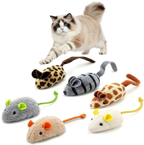6 Pack Catnip Cat Toys for Indoor Cats,Dental Teeth Cleaning Catnip Mice