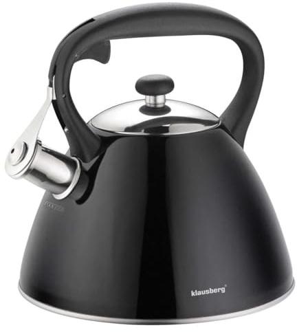 Klausberg svart rostfritt stål flottskål tekanna vattenkokare 3,0 liter KB-7208