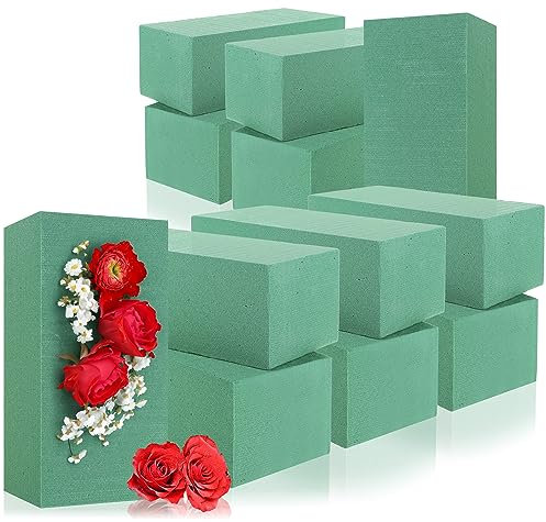 com-four® 12x Steckmasse für Blumengestecke - Steckschaum für Frischblumen - Steckschwamm zum Basteln für Hochzeit und Geburtstag, Blumensteckschaum, Gestecke