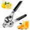 Spremiagrumi manuale in acciaio inox, spremiagrumi per lime con spremiagrumi, con impugnatura in silicone (nero)