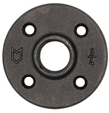 Natural Goods Berlin Flansch Pipe Fitting Gewindeflansch Metall  BSP Rohrhalterung Wandregal Temperguss Verbindungsflansch Rohre Wandmontage Eisen Vintage Möbel Industrial Style (5, 3/4 Zoll)