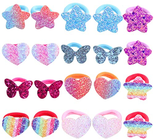 20 Piezas Gomas Pelo Niñas, VEGCOO Coleteros Pelo Niña Lazos Pelo, Pequeñas Gomas Pelo Cinta para el Cabello de Color Mixto, Accesorios Pelo para Bebé Niña
