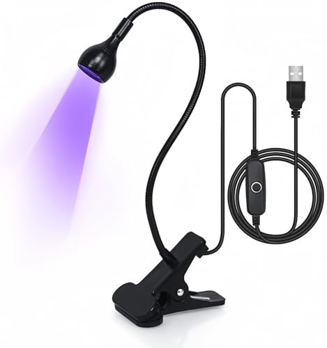 mlogiroa Séchoir à LED pour ongles en gel, 3 W, mini lumière avec col de cygne, lampe UV portable avec lampe de charge USB pour salon