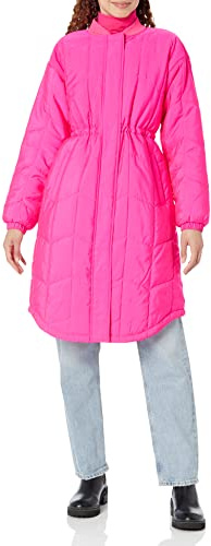 Amazon Essentials Manteau Matelassé Surdimensionné (Disponible en Grande Taille) Femme, Rose Fluo, XXL