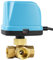 SWAWIS Vanne Motorisee 3 Voies Vanne à Bille Motorisée DN15 1/2 Pouces AC 230V Electrovanne Motorisée Vanne électrique Laiton Vanne de Zone, Bleu