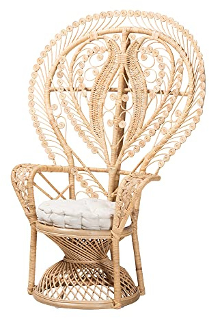 Bali & pari Fedra Modern Bohemian Natural Rattan Peacock Chair