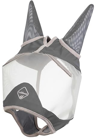 LeMieux Horse ArmourShield Pro Half Fly Mask with Soft Bamboo Lining - UV Protective & Breathable Mesh - Grey - Small