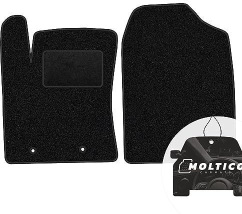 moto-MOLTICO Vorne Fußmatten Auto Velours Autoteppiche Schwarz Automatten Set 2-teilig passend für Hyundai i10 II 2013-2019
