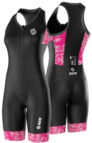 SLS3 Triathlon Suits Women - Durable AG Tri Suit Women, High Performance Design - Breathable Quick Dry Womens Trisuit, No Shelf Bra (Pink Rose, Small)