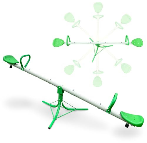 HyperMotion Swing HYP11 Kinderschaukelwippe mit 360° Drehfunktion - Gartenschaukel für 2 Kinder, UV-beständiges Material, belastbar bis 90 kg, Maße: 182 x 67 x 77 cm