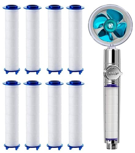 PacuM 8 Stück PP-Baumwollfilter Duschkopffilter PP Filter für Duschkopf 7,5 cm Universeller Sauberer Wasserkern Baumwollkern für Regenduschkopf Kalkfilter Dusche Baumwolldochte (Kein Duschkopf)