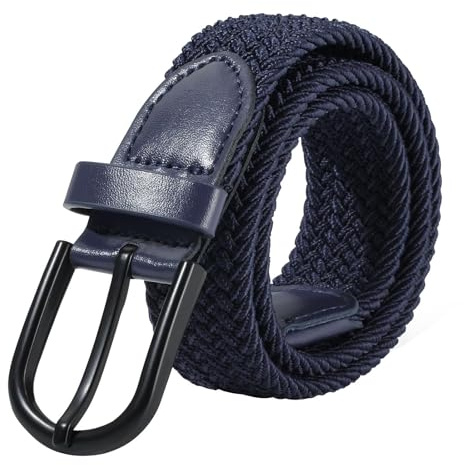 WELROG Boys Elastic Braided Kids Belt - Black Pin Buckle Stretch Golf Baseball Belt for Boys and Girls for Age 4-12 Years