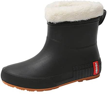 Générique Chaussures Cuir Remonte Imperméables Femme - Bottines Fourrées Chaudes pour Pluie et Jardin - Bottes Souples en Caoutchouc