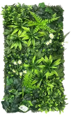 AQCQDQ Pared de plantas artificiales, 50 x 100 cm, seto artificial para exteriores, polietileno, plantas artificiales como reales, planta de pared simulada, decoración de pared para decoración de
