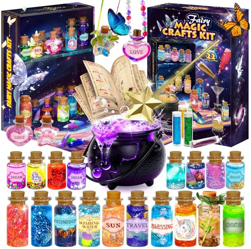 Fairy Unicorn Magic DIY Potion Kits for Girls - 22PCS Bottles Kids Potion Making Kit, Mystery Magic Mix Crafts for Kids Age 6 -8&8-12, Creative Toy for Birthday Christmas Halloween Party