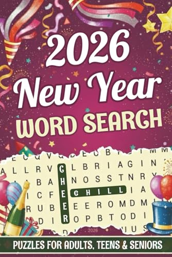 New Year 2026 Word Search for Seniors, Adult & Teens: 2000 Words, 88 Holiday-Themed, Relaxing Word Find Puzzles for Seniors, Adults & Teens, Large Print Activity Book with Solutions
