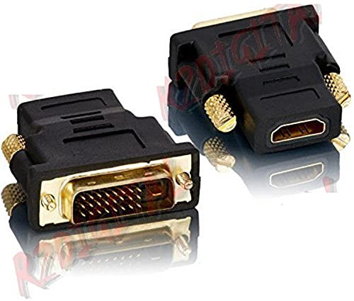 r2digital® CONVERTITORE ADATTATORE da DVI MASCHIO ad HDMI FEMMINA M/F GOLD BULK﻿ per PC TV MONITOR COMPUTER TELEVISORE etc.