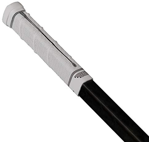 Buttendz Future Rubber Replacement Hockey Grip - Step Down Knob, Two-Tiered Player Knob with Twirl, Fits All Stick Sizes for Superior Control and Puck Feel (White, Black Drip)