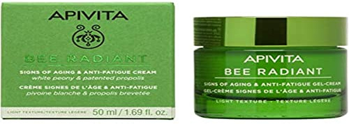 Apivita Bee Radiant Anzeichen von Hautalterung & Anti-Müdigkeit Gel-Creme 50ml - Anti-Falten Gesichtsfeuchtigkeitscreme Mit Propolis - Bekämpft Falten & Erhöht die Helligkeit - Nicht komedogen