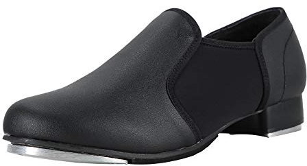 Linodes Unisex PU Leather Slip On Tap Shoe Dance Shoes for Women and Men's Dance Shoes-Black-8M