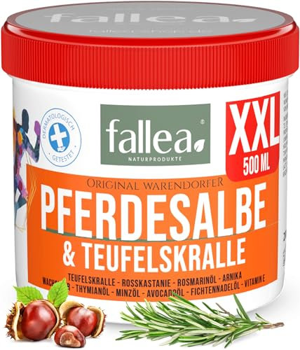 fallea Pferdebalsam mit Teufelskralle beruhigt Muskeln, Gelenke, Füße, Knie, Rücken, Schultern Pferdesalbe Teufelskralle