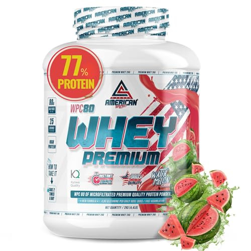 AS American Suplement | Whey Protein | Protéine de Lactosérum Premium | Favorise la Prise de Masse Musculaire | Haute Concentration en Protéines | Kyowa Quality® (2 kg, Pastèque)