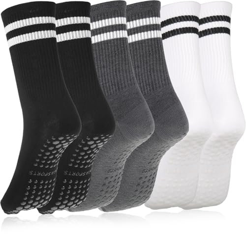 3 Paar Stoppersocken Damen Yoga Socken, Pilates Socken 39-42, Antirutschsocken für Damen und Herren, Tanz Ballett Trampolin Fitness