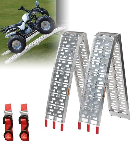 ISOISL 2X Auffahrrampe Klappbar 680kg Verladerampe rutschfeste Verladeschiene Verzinkter Stahl Rampe Auto,Laderampe geeignet für Motorrad, ATV Quad PKW,Rasenmäher leicht 226cm
