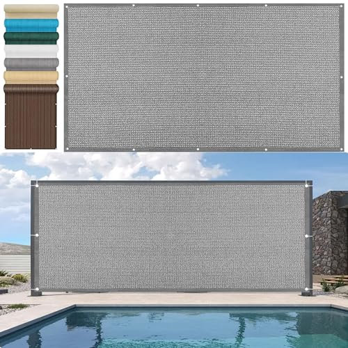 Brise Vue Balcon 65 x 300 cm Protection Contre Soleil Habillage de Balcon avec Serre-Cables pour Patio Extérieur Clôtures, Gris