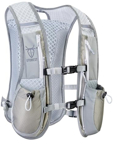 UTOBEST Zaino da corsa 5 l, gilet da corsa per uomo e donna, ultraleggero, riflettente, per corsa, maratona, jogging, ciclismo