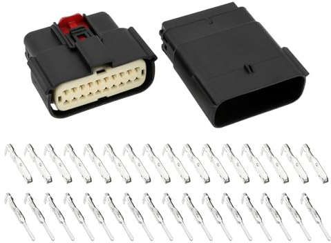 ECSiNG 1 Set 20 Pin Wire Connector Automotive Lamp Light Connector Model MX150 20pin Male Female Connector with Terminals Compatible with Molex