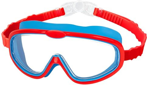 Youery Taucherbrille Kinder, Schnorchelset Kinder für Jungen Mädchen, 180° Panorama Anti-Leck Anti-Beschlag Anti-UV, Einstellbare Schwimmbrille aus Silikon für 4-15 Jahre
