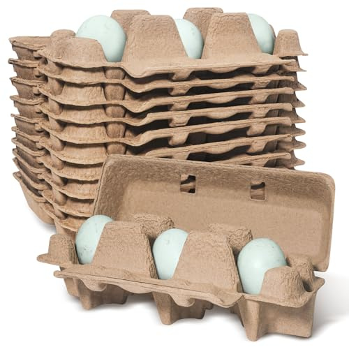 tutata Duck Egg Cartons, 1/4 Dozen Jumbo Egg Carton, Blank Top, 15 Pack