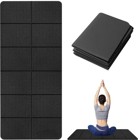 CEWROM Vikbar golvskyddsmatta, fitness, underlag för träningsutrustning, 183 x 61 cm 6 mm tjock PVC med hög densitet för ljudisolering och stötdämpning, underlag för träningsutrustning som löpband