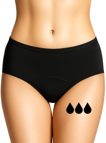 NoBlood Mutande Assorbenti Mestruali per Ciclo Abbondante | 12 Anni / 4XL | Lavabili | Cotone | Slip per Ciclo Mestruale | Donna Intimo | Ragazza (Ultra, Nero, XXL)