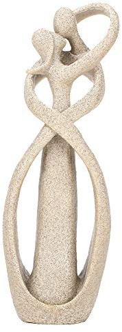 Jenngaoo Estatua de Pareja de Piedra Arenisca, Estatua de Pareja de Amantes del Beso Hecha a Mano, Escultura de Resina de Piedra Arenisca, Regalo de San Valentín, Decoración de Boda en Casa
