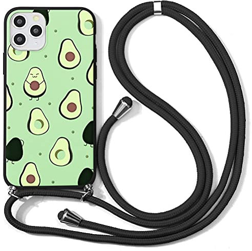 Yoedge Funda con Cuerda para iPhone 13 Pro -6,1 Pulgadas Carcasa de Teléfono Silicona Mate AntiChoque Suave TPU con Cadena Cordón Ajustable Ponible Cuello Colgante Correa para iPhone 13pro, Aguacate