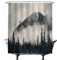 Ulticool Duschvorhang - Berge Natur Nebelwald - 180 x 200 cm – Waschbar – Anti Schimmel - Wasserdicht - mit 12 Ringe - Weiß Grau Schwarz