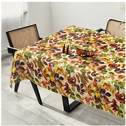 Tovaglia cerata, lavabile, in plastica, liscia, 120 x 140 cm, con bordo tagliato, autunno